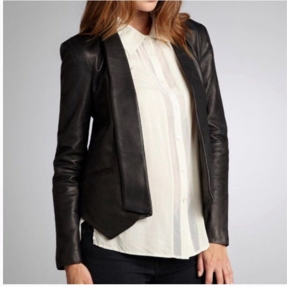 REBECCA MINKOFF 🌺Gorgeous ‘Becky’ Lambskin Leather Jacket w/ Pointe. Size XS — - Picture 4 of 16